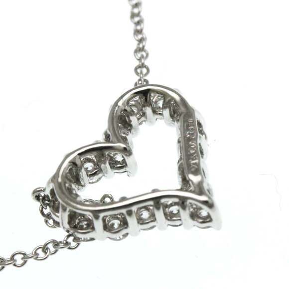 TIFFANY Authentic Silver Diamond Heart Necklace